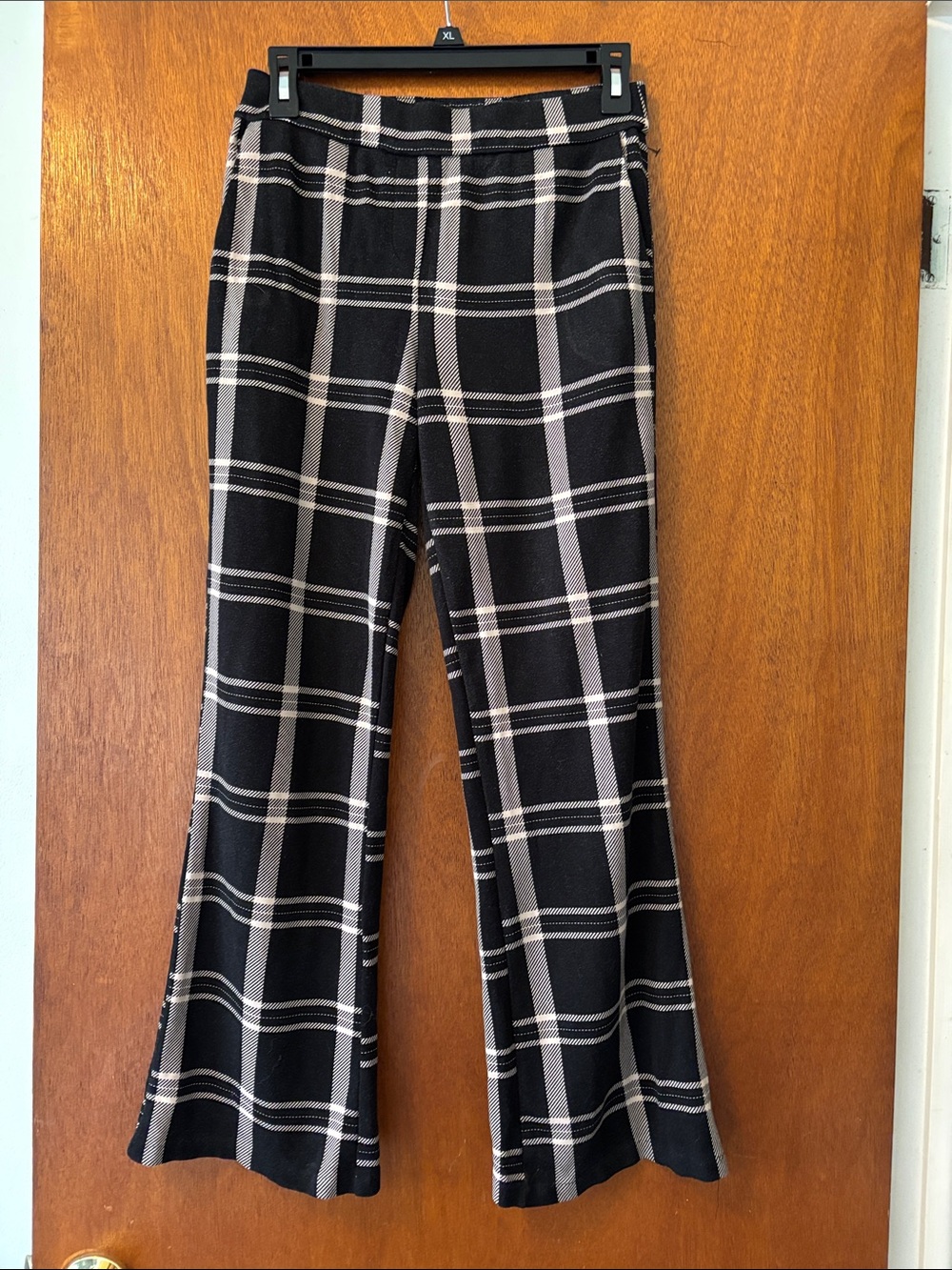J & L Atelier Black Plaid Wide-Leg Size Small Trousers